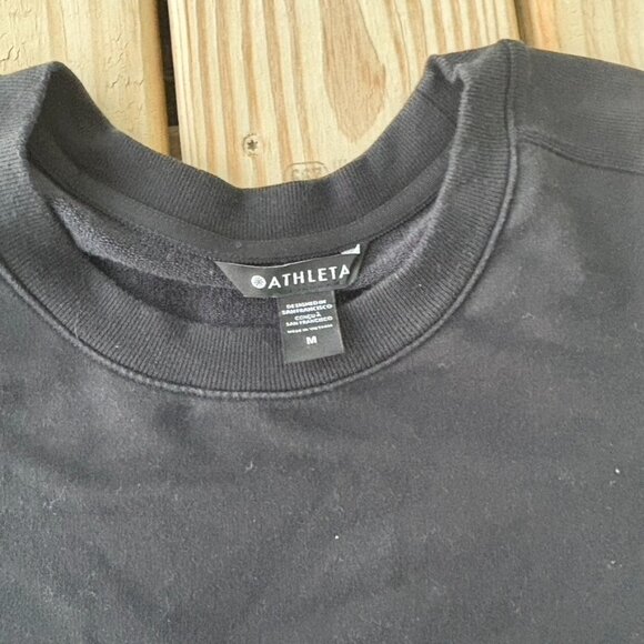Athleta Black Sweatshirt Dress Size Medium Pockets - Picture 7 of 8